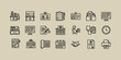 © Raka Firdaus  - icon set collection of hospital administrative icons including patient records, medical id cards, appointments, clinical documents, and healthcare facility management