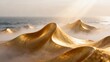 © 伦 蔡 - Golden sculpted waves by the sea