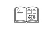 © Zaviyar - Fundamental analysis research vector icon showing an open book minimalist line illustration with editable stroke, customizable for business strategy, financial audit, and educational data.