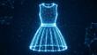 © Golapi - Elegant dress silhouette in blue digital wireframe mesh style