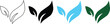© Hassaan - Minimal leaf icons collection in flat and silhouette design with multicolor variants