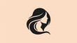 © regulator - Minimalist silhouette of a beautiful woman with long flowing hair.