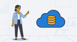 © fahim - business man and with trophy, business, illustration, people, work, design, art, job, child, office, worker, vector, cartoon, businessman, boy, kid, person, dollar, success, money, smile