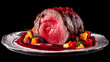 © Tahsin - Cooked beef roast with roasted vegetables and red sauce gastronom a l quido
