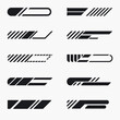© MDFARID - collection of racing striped vehicle wrap stickers, sporty line decals with fast motion style, aggressive car wrap graphics, sleek stripe designs for racing vehicles and tuning projects.