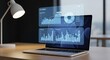 © BocchiArt - Holographic Data Visualization on Laptop for Business Analytics and Financial Insights
