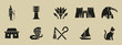 © thetwelvesense - Black silhouettes of ancient Egyptian icons including cat cobra lotus and temple symbols