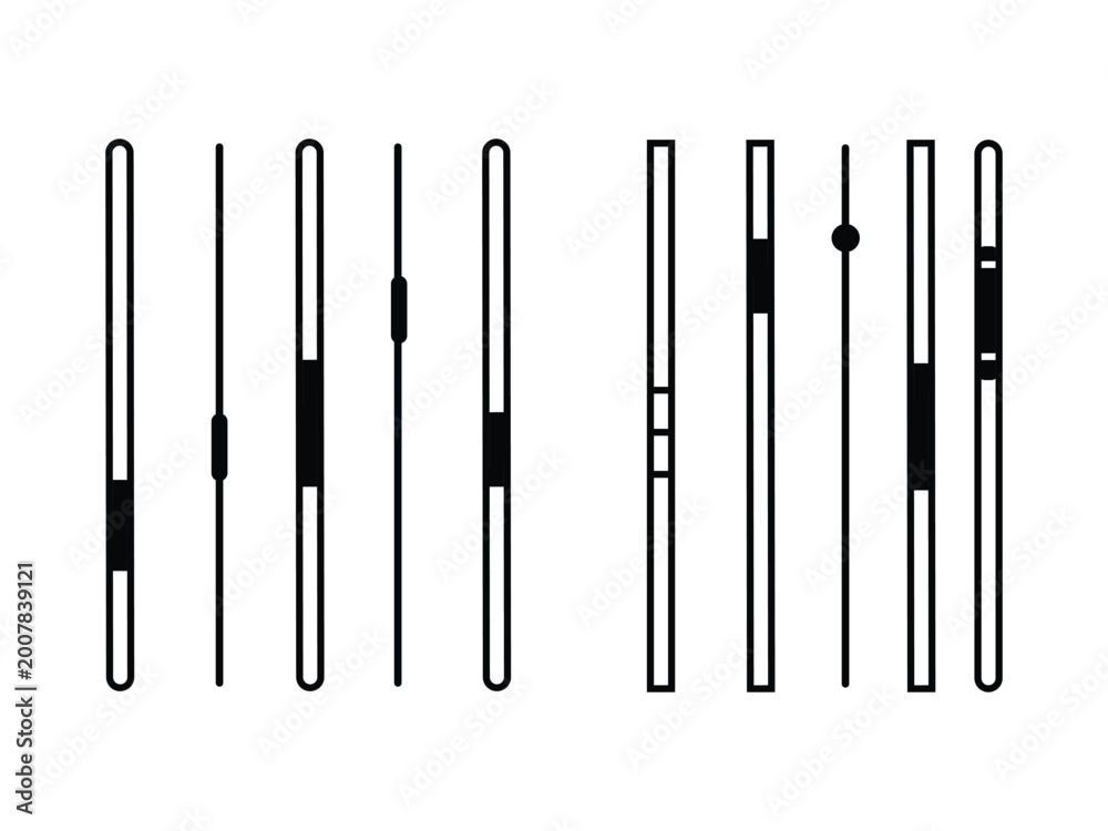 Slide scroll bar set. Scrollbar control panel for power, volume ...