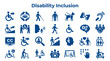 © Iconique Studio - Disability inclusion icons representing accessibility diversity and equal opportunity for people with disabilities in society and the workplace