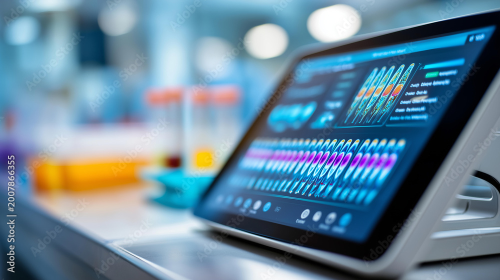 Close-up of a digital lab interface screen showing biological sample ...