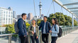 © Monktwins - International students in Auckland, New Zealand, study abroad and education concept.