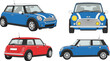 © Shabita - Compact hatchback car vector set with modern city automobile in multiple perspective views illustration
