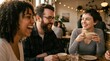 © ARTLUX - Three Friends Laughing Together Over Coffee at a Cozy Café Table