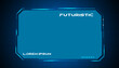 © Erick Setio Pamuji - Modern futuristic blue technology display frame with abstract glowing digital interface
