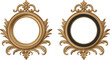 © Mst - Ornate vintage frame set with decorative golden baroque borders, elegant classic round frames for luxury design vector illustration
