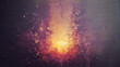 © atika - Vibrant cinematic explosion of orange, yellow and pink powder against dark moody background with scratches and dust texture, top view, perfect for