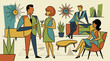 © wahyu - People socializing in a living room.