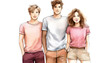 © homydesign - Three stylish young friends posing together