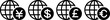 © ochikosan - 円・ドル・ユーロ・ポンドと地球の為替・国際金融アイコンセット（Global Currency Exchange Icons with Yen, Dollar, Euro and Pound）