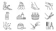 © Mst Rahema Begum - Collection of line art icons depicting various spa and foot care treatments
