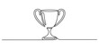 © TuniRani - Continuous single line drawing of a winner trophy cup