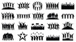 © Maddy - People group silhouette collection vector set with teamwork celebration crowd unity family business and graduation poses isolated on white background concept of community success happiness and togethe