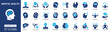 © oneflock - Mental health icon set. Collection of meditation, stress management, anxiety, psychosis, depression and more. Solid icons vector collection. Vector illustration.