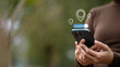 © จุฑารัตน์ เจริญวงษ์ - Mobile location tracking and GPS navigation concept with smartphone and geolocation pin icons