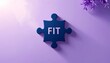 © Delea - fit puzzle piece icon on soft lilac gradient background for success concept
