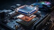 © Biru Langit Desember - Advanced computer liquid cooling system with glowing blue fluid and copper heatsink on a dark motherboard for high performance computing