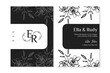 © fitradp - Floral wedding invitation template with minimalist botanical line art