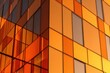 © Fahroni - Office building glass facade with copper orange tone showing abstract geometric light patterns, contemporary urban architecture design. Startup culture entrepreneurship and innovation business concept