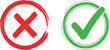 © Mussa - Checkmark, Cross, Yes No Icons, Red Green Symbols, Vector Signs