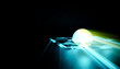 © Westend61 - Modern abstract image with glowing light beam on glass and copy space