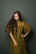© millaf (Nemchinova) - Gorgeous woman hair. Beautiful model with long curly hairstyle posing