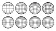 © MissBeauty - Globes silhouette set with black and white grid lines for world map style infographic and web design
