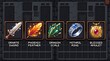 © M.Rivalsyah - Fantasy role playing game inventory displaying magical swords feathers scales rings amulets