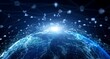 © Divyesh - Global Digital Network and Data Connection with Earth Technology Background and Communication Icons