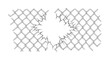 © Ali - Torn chain link fence with jagged hole in middle