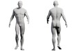 © Mihai Zaharia - Male figure model standing front and back in studio