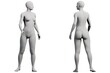 © Mihai Zaharia - Figure model standing in a grid with white background