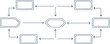 © chaity - Abstract circular flowchart diagram with arrows and shapes connecting elements in communication concept.