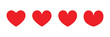 © UniQ Arts - Red heart shapes vector set, love and romance symbols, simple graphic design elements on transparent background