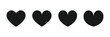 © UniQ Arts - Black heart shapes vector set, love and romance symbols, simple graphic design elements on transparent background