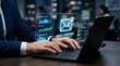 © Stock by Farhad - Business professional managing digital email marketing automation dashboard