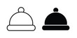 © Hunt - Winter hat icon editable stroke. Linear and flat icons