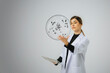 © Rendara Studio - 3D researcher tablet bubble in clinical innovation scene