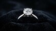 © TeAlPu - Diamond Engagement Ring on Black Velvet Background