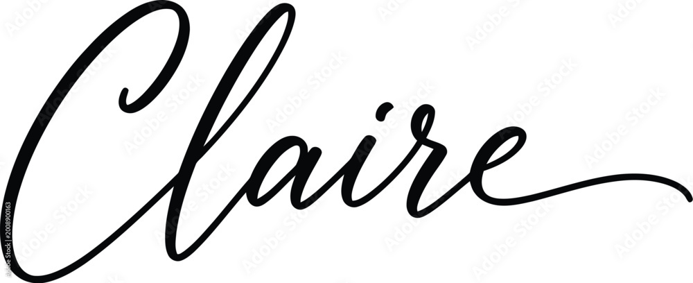 elegant claire cursive signature name logo vector illustration Stock ...