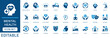 © max_thunberg - Mental health icon set. featuring wellness, psychology therapy, brain , stress management, meditation, and emotional support in blue flat design.